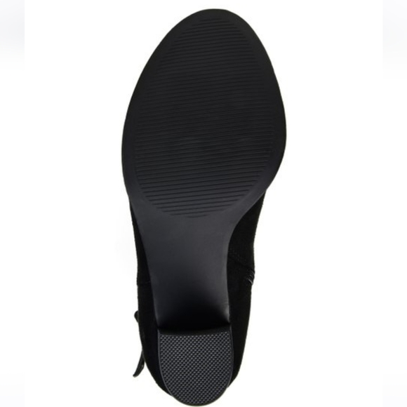 $FINAL$  JOURNEE Collection Black Microsuede Side Strap Riding Boots - Picture 4 of 8